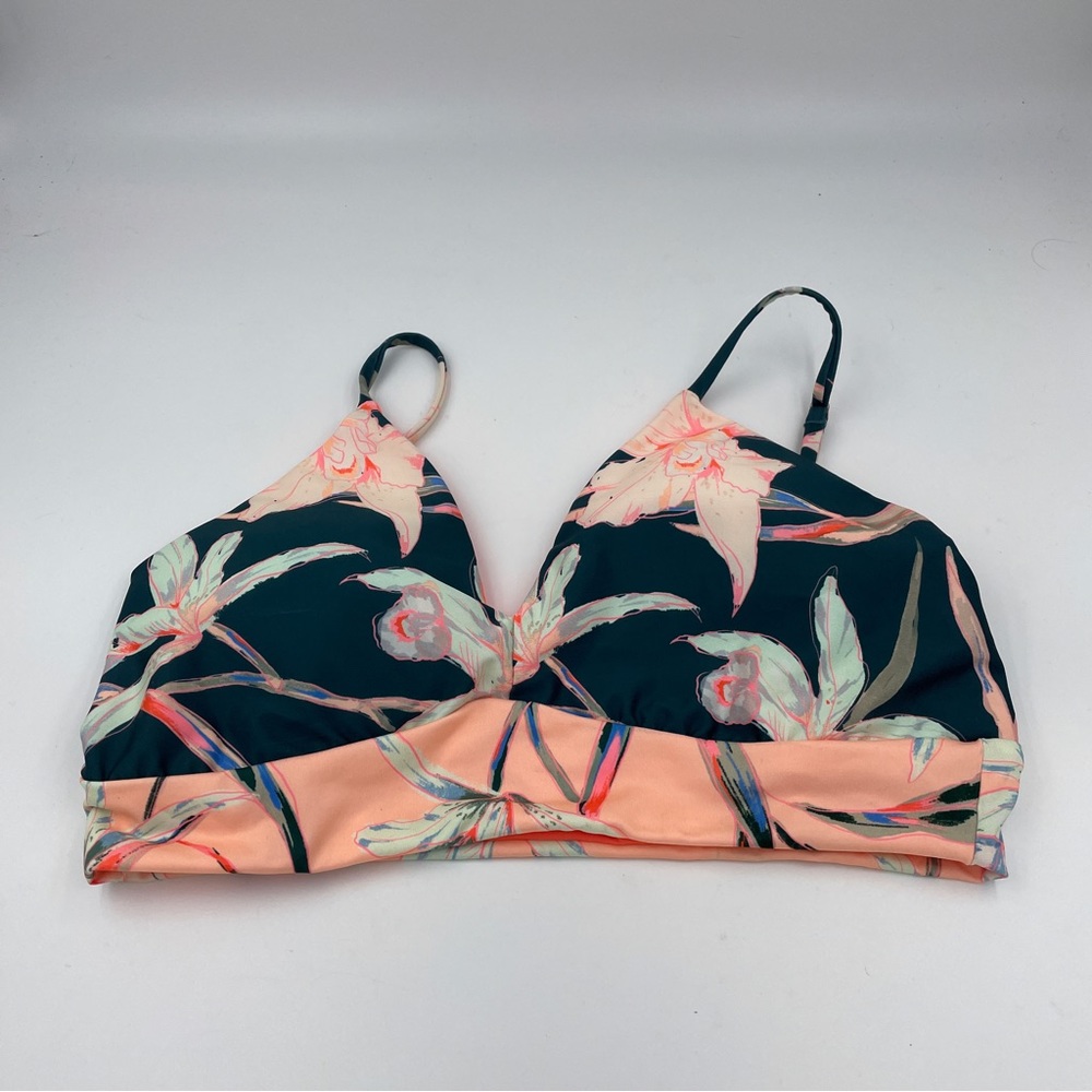 Maaji Floral Print Bikini Top in Navy, Peach, Mint